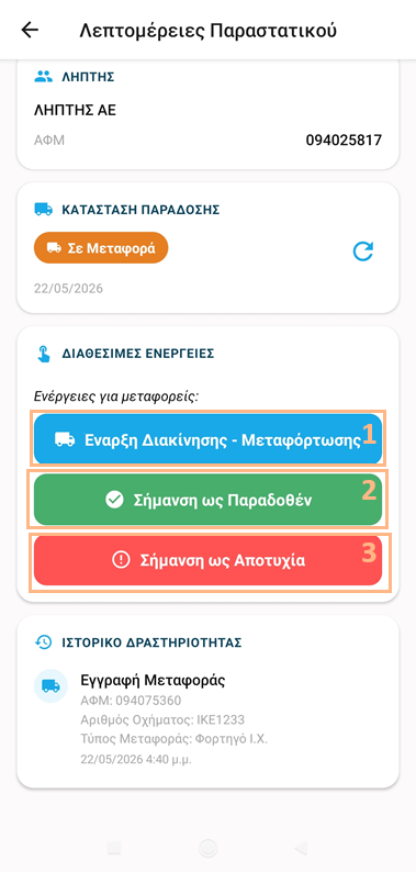 Transporter Actions
